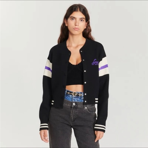 Sandro Knitted Varsity Cardigan - Picture 1 of 6